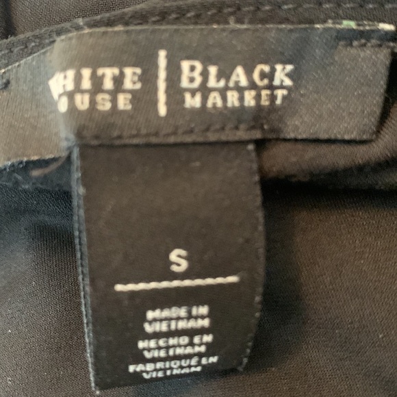 WHBM Black Long Sleeved Mini Dress w/ Gold Shoulder Detail - Picture 15 of 17